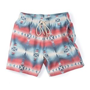 Faherty Beacon Trunk Swim Board Short Bathing Suit Size 40 Aztec Western